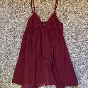 Wild fable burgundy baby doll dress